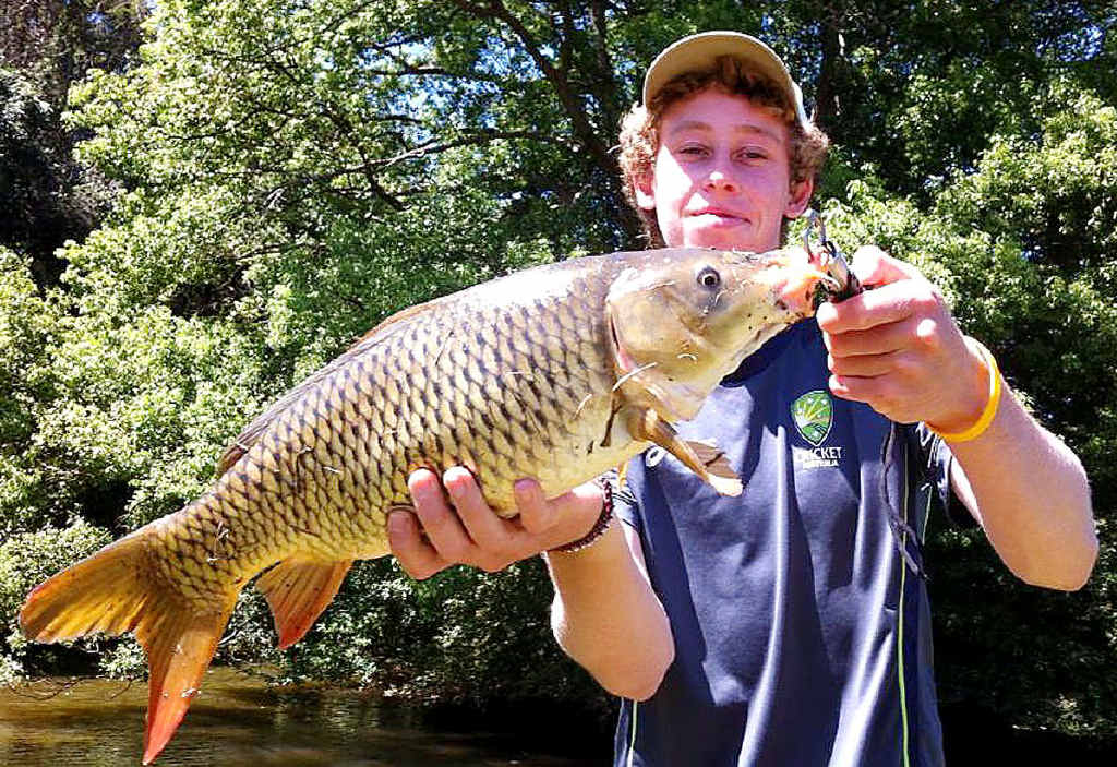 NICE ONE: Callum Carmont caught this european carp in a creek in the Teven-Tintenbar area earlier this month. He used corn kernels as bait. Send in pictures of fish you, your family or friends have caught to win great prizes. Email photos (1–6MB), with details of when, where and what was used to catch the fish, to Fishing.Comp@northernstar.com.au NICE ONE: Callum Carmont caught this european carp in a creek in the Teven-Tintenbar area earlier this month. He used corn kernels as bait. Send in pictures of fish you, your family or friends have caught to win great prizes. Email photos (1–6MB), with details of when, where and what was used to catch the fish, to Fishing.Comp@northernstar.com.au